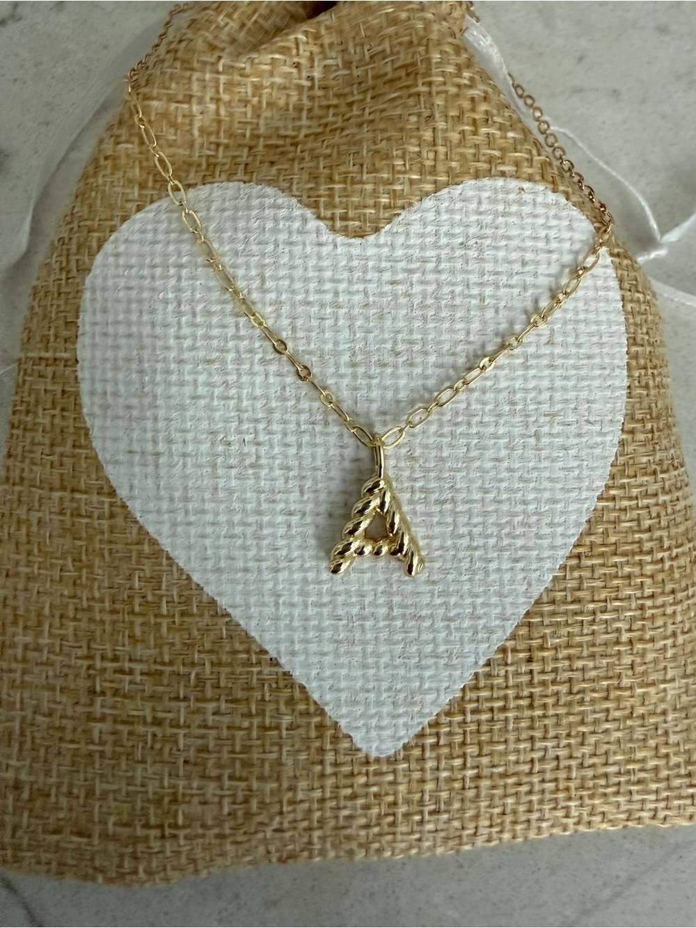 14K Gold Dipped Initial 'A' Pendant Necklace - 16” + 3” Extender